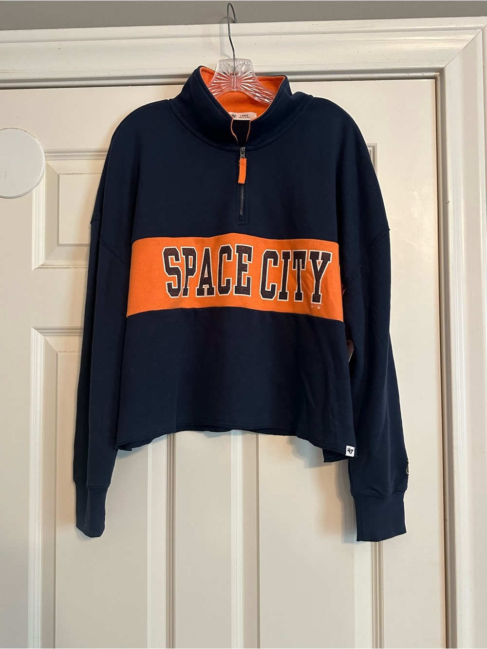 Space City Navy & Orange Half-Zip Turtleneck Pullover